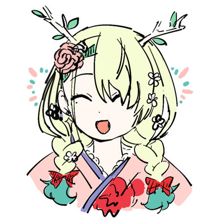 Ceres Fauna from "Hololive" in her New Year's outfit smiling